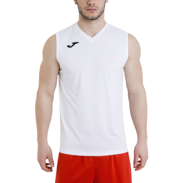 Camisetas de Tenis Hombre Joma Combi Top  White/Black 100436.200