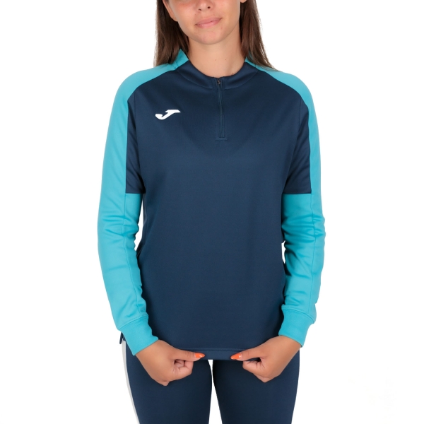 Women's Tennis Shirts and Hoodies Joma Eco Championship Shirt  Navy/Fluor Turquoise 901692.342