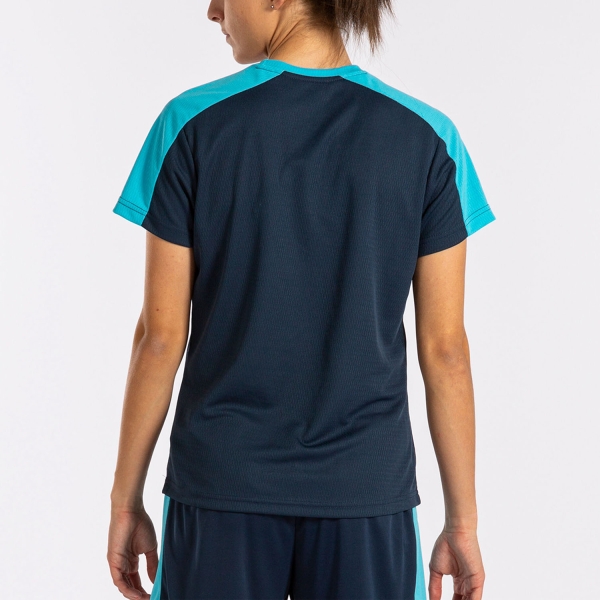 Joma Eco Championship Logo Camiseta - Navy/Fluor Turquoise