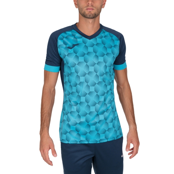 Men's Tennis Shirts Joma Supernova III TShirt  Navy/Fluor Turquoise 102263.342