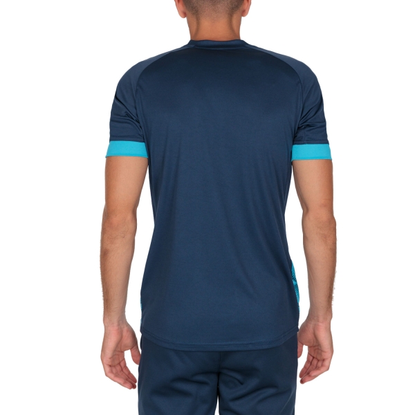 Joma Academy IV Camiseta de Padel Hombre - Navy/Fluor Turquoise