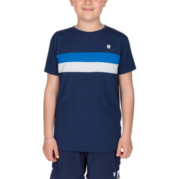 Polo y Camiseta de Tenis Niño KSwiss Core Team Stripe Crew Camiseta Nino  Navy 184923400