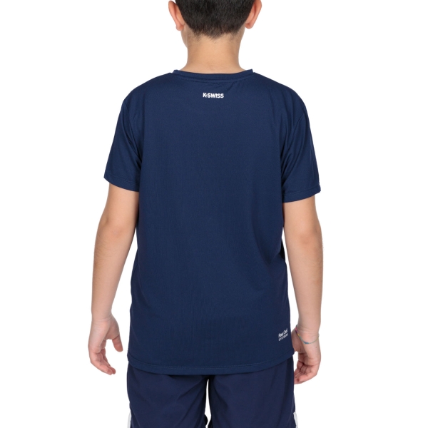 K-Swiss Core Team Stripe Crew Maglietta Bambino - Navy