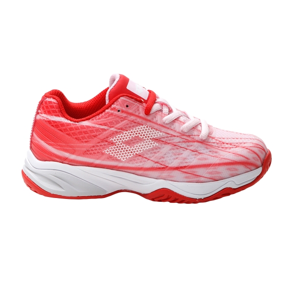 Junior Tennis Shoes Lotto Mirage 300 All Round Juniors  Pink Cherry/All White/Red Poppy 2107469FM
