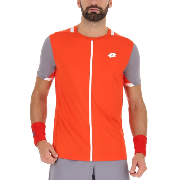 Camisetas de Tenis Hombre Lotto Top IV Camiseta  Red Poppy/Quicksilver 2173419AN