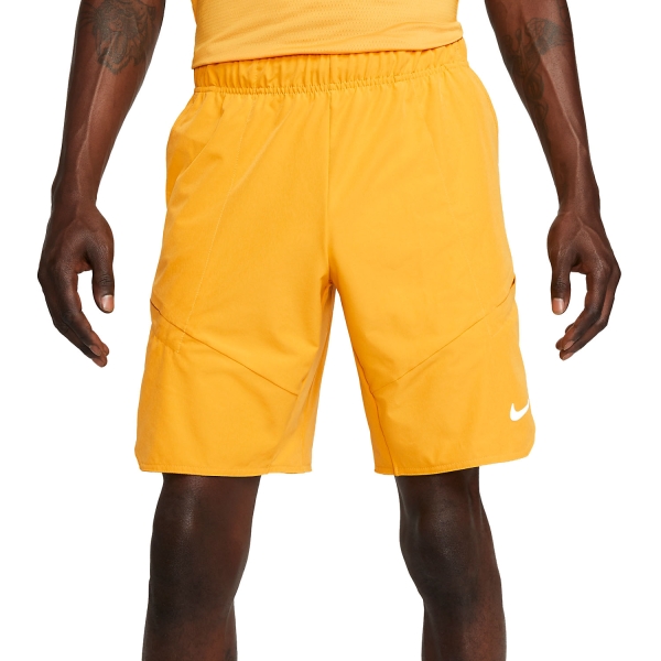 Nike Dri FIT Advantage 9in Shorts Yellow Ochre Black White