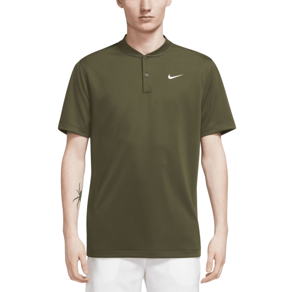 Men's Tennis Polo Nike DriFIT Blade Solid Polo  Rough Green/White DJ4167326