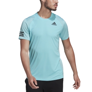 Men's Tennis Shirts adidas Club 3 Stripes TShirt  Pulse Aqua/Black HB9076