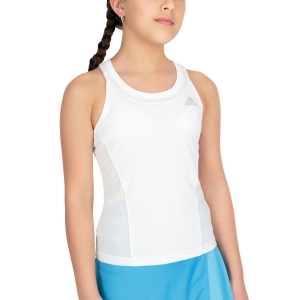 Top and Shirts Girl adidas Club Logo Tank Girls  White/Grey Two HD2173