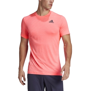 Men's Tennis Shirts adidas Freelift Court TShirt  Acid Red HB9147