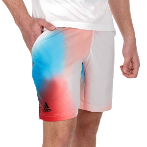 Men's Tennis Shorts adidas Melbourne 7in Shorts  White/Vivid Red/Sky Rush H61965