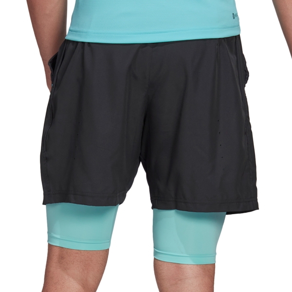 adidas Paris 2in1 7in Men's Tennis Shorts - Carbon/Pulse Aqua