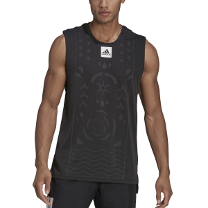 Men's Tennis Shirts adidas Paris Logo Tank  Black/Carbon HC7696