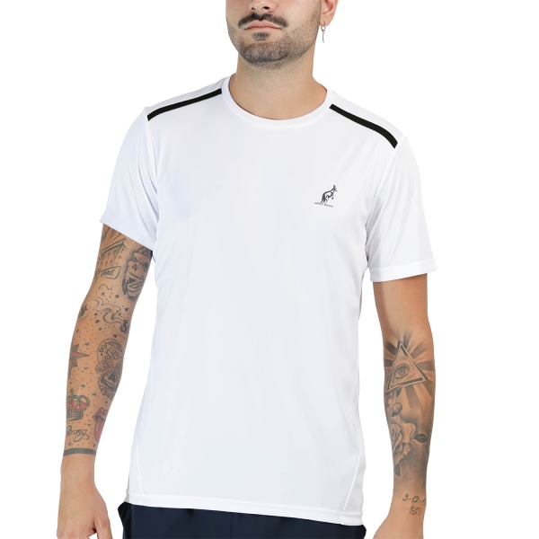 Maglietta Tennis Uomo Australian Australian Ace Camiseta  Bianco/Nero  Bianco/Nero TEUTS0002002C