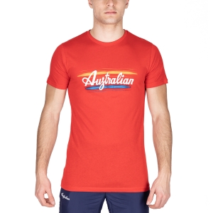 Camisetas de Tenis Hombre Australian Brush Line Camiseta  Rosso Vivo TEUTS0042720