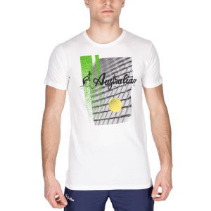 Maglietta Tennis Uomo Australian Printed Maglietta  Bianco TEUTS0043002