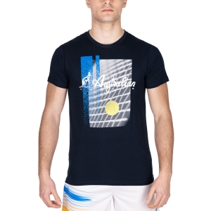 Men's Tennis Shirts Australian Printed TShirt  Blu Navy TEUTS0043200
