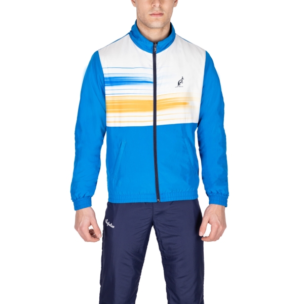 Men's Tennis Suit Australian Smash Brush Line Bodysuit  Blu Capri TEUTU0012626