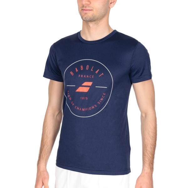 Camisetas de Tenis Hombre Babolat Exercise Graphic Camiseta  Estate Blue 4MTD0174000