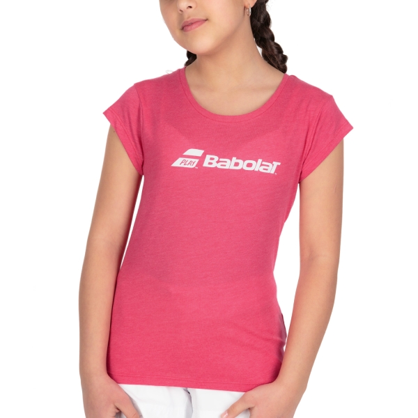 Top e Maglie Girl Babolat Exercise Maglietta Bambina  Red Rose Heather 4GP14415030