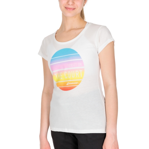 Camisetas y Polos de Tenis Mujer Babolat Exercise Message Logo Camiseta  White 4WS224451000