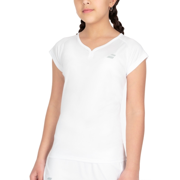 Top e Maglie Girl Babolat Babolat Play Cap Camiseta Nina  White  White 3GP10111000