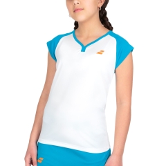 Babolat Play Cap T-Shirt Girl - White/Caneel Bay