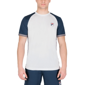 Camisetas de Tenis Hombre Fila Alfie Camiseta  White/Peacoat Blue FBM221010004