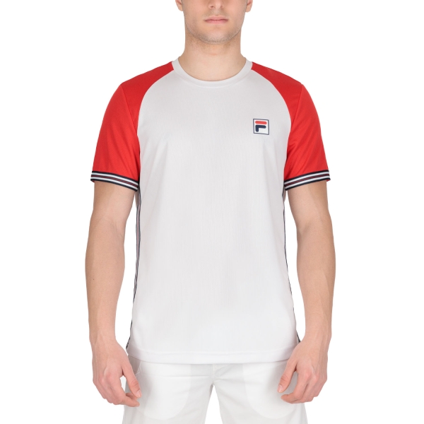 Maglietta Tennis Uomo Fila Fila Alfie Camiseta  White/Red  White/Red FBM221010003