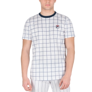 Camisetas de Tenis Hombre Fila Jack Camiseta  White/Peacoat Blue FBM221144004