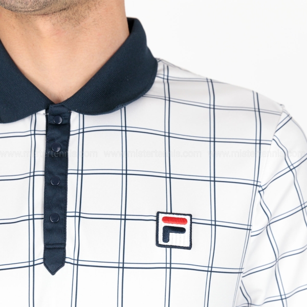 Fila John Men s Tennis Polo White Peacoat Blue