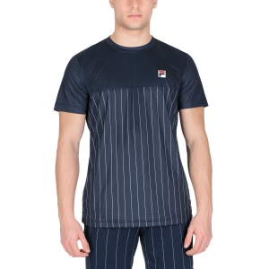 Camisetas de Tenis Hombre Fila Mika Camiseta  Peacoat Blue/White Stripes FBM221025101
