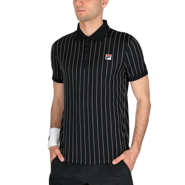 Polo Tennis Uomo Fila Fila Stripes Polo  Black/White  Black/White FRM131011901