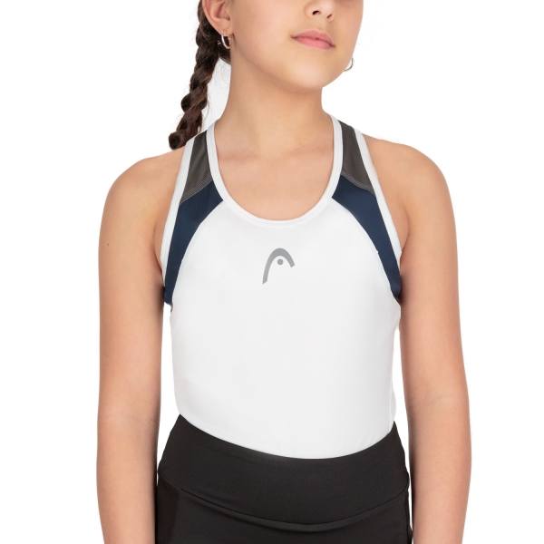 Top e Maglie Girl Head Head Club 22 Canotta Bambina  White/Dark Blue  White/Dark Blue 816411WHDB