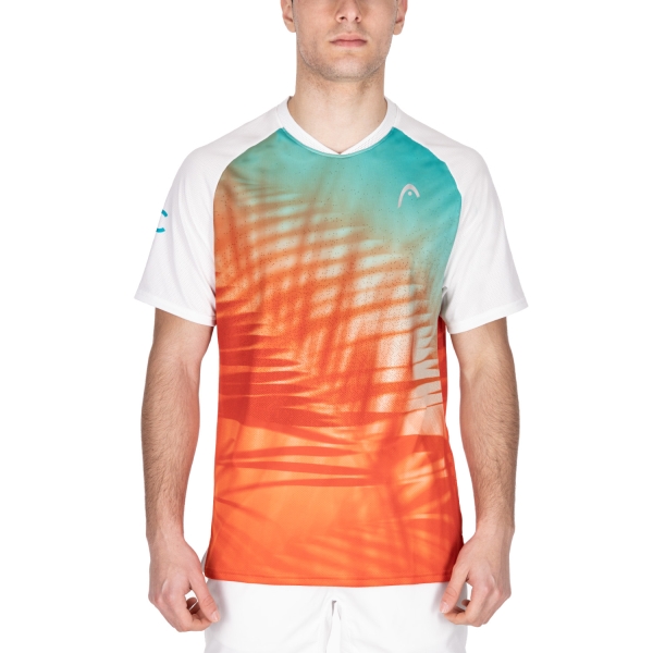 Men's Tennis Shirts Head Melbourne TShirt  Tangerine/Petrol 811562TGPT
