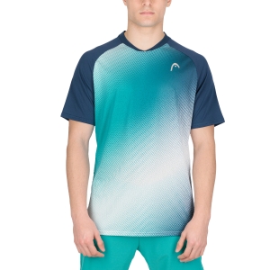 Men's Tennis Shirts Head Performance TShirt  Print/Petrol 811272XPPT