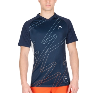Camisetas de Tenis Hombre Head Play Tech Camiseta  Print/Dark Blue 811502XMDB