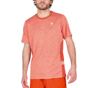 Men's Tennis Shirts KSwiss Hypercourt Double Crew TShirt  Spicy Orange/Melange 105802850