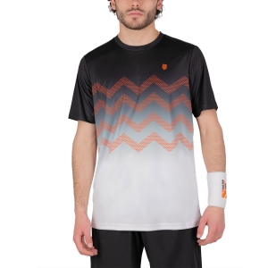 Men's Tennis Shirts KSwiss Hypercourt Print Crew 2 TShirt  Jet Black/White 105806061