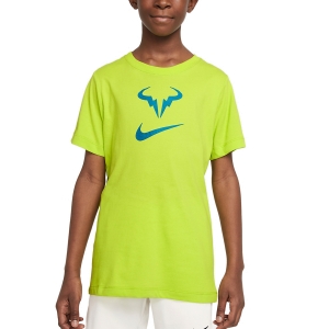 Tennis Polo and Shirts Boy Nike Court DriFIT Rafa TShirt Boy  Atomic Green DM9187321