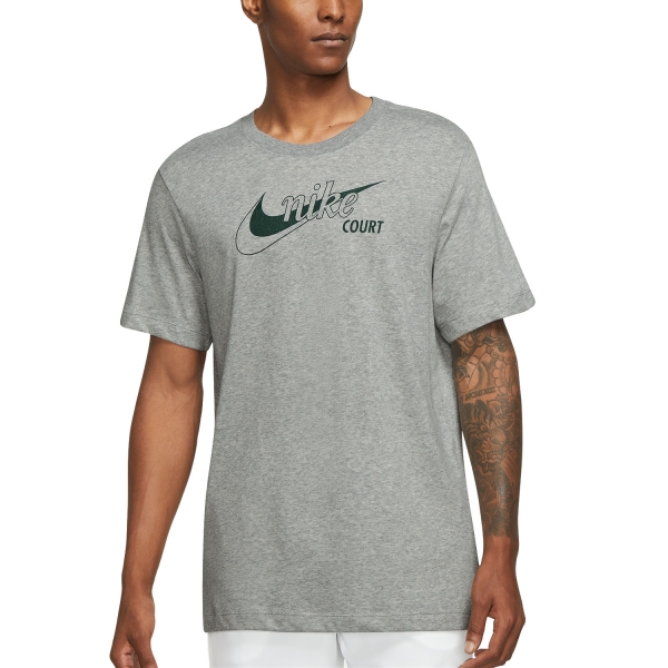 Men's Tennis Shirts Nike Court Swoosh TShirt  Dark Grey Heather/Pro Green DD8376064