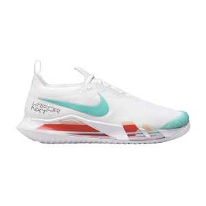 Men`s Tennis Shoes Nike React Vapor NXT HC  White/Washed Teal/Habanero Red CV0724136