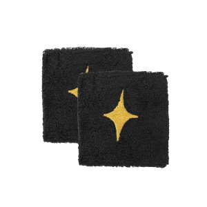 Tennis Wristbands StarVie Logo Small Wristbands  Black/Golden Star MN21