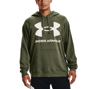 Men's Tennis Shirts and Hoodies Under Armour Rival Big Logo Hoodie  Tent/Onyx White 13570930361