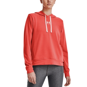 Women's Tennis Shirts and Hoodies Under Armour Rival Terry Hoodie  Vermillion/White 13698550872