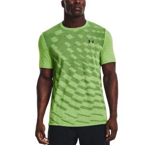Men's Tennis Shirts Under Armour Seamless Radial TShirt  Quirky Lime/Black 13704480752