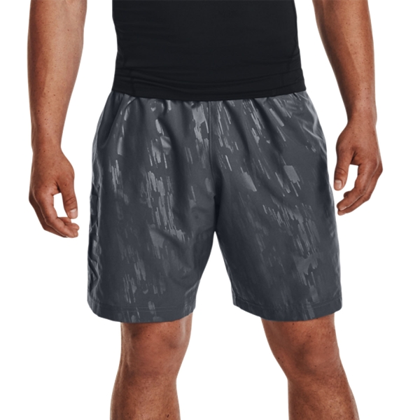 Men's Tennis Shorts Under Armour Woven Emboss 8in Shorts  Pitch Gray/Black 13614320012