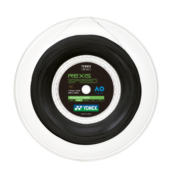 Multifilament String Yonex Rexis Speed 1.30 200 m Reel  Black TRSP1302NERO