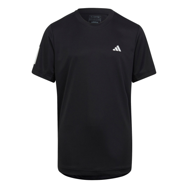 Tennis Polo and Shirts Boy adidas Club 3 Stripes TShirt Boy  Black HR4229