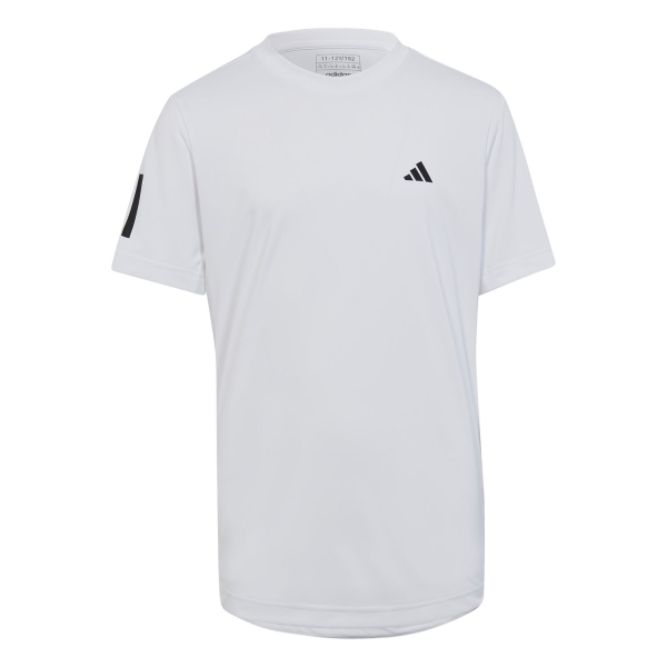 Tennis Polo and Shirts Boy adidas Club 3 Stripes TShirt Boy  White HR4287